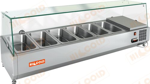 Настольная охлаждаемая витрина для ингредиентов HICOLD VRTG 1390 для предприятий общественного питания